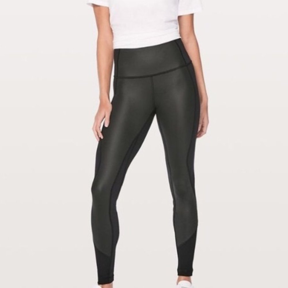 Lululemon Faux Leather Leggings in Black